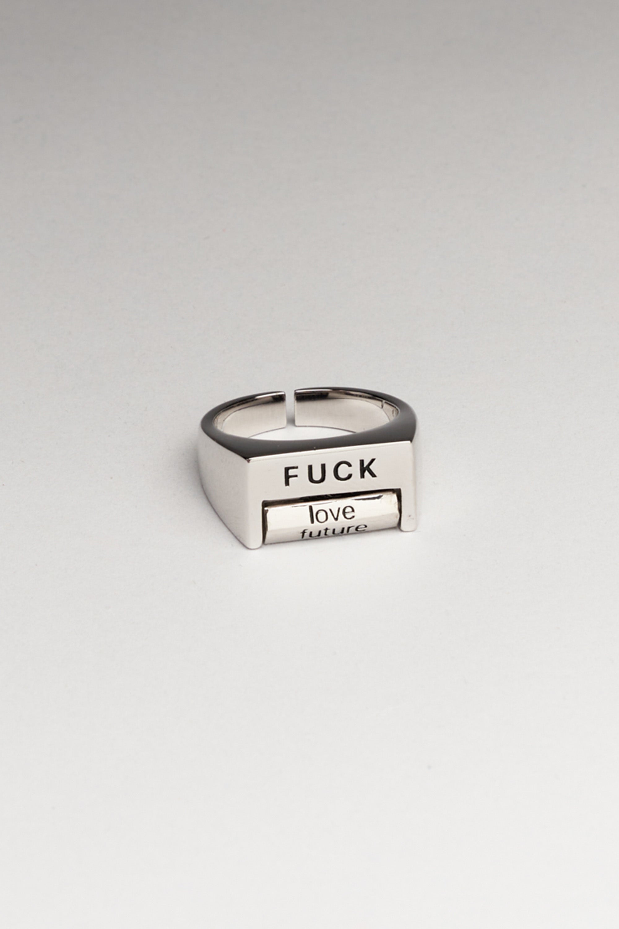 Fuck the World ring - Silver