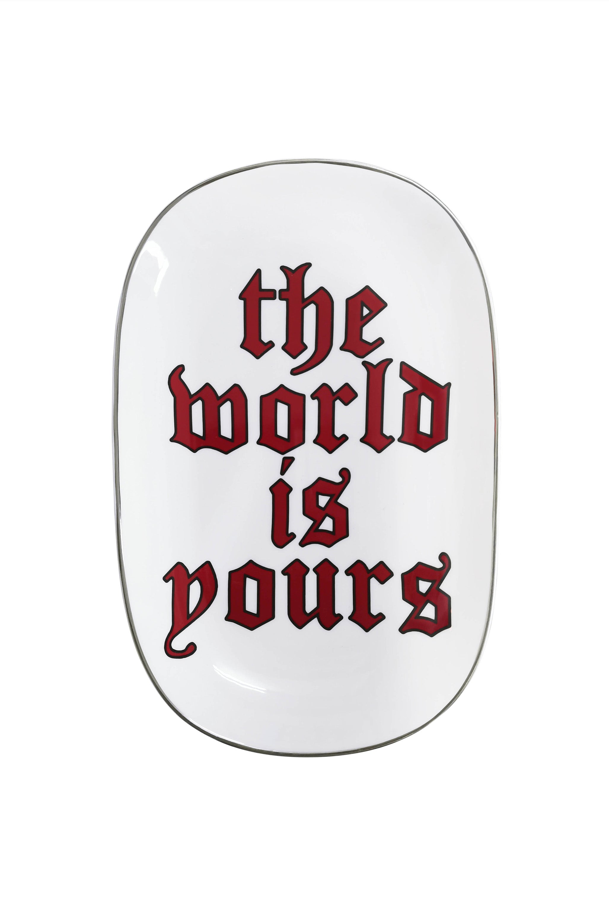 OBJECTS ARE BY x NAS Bone-Free China Tray (The World Is Yours)