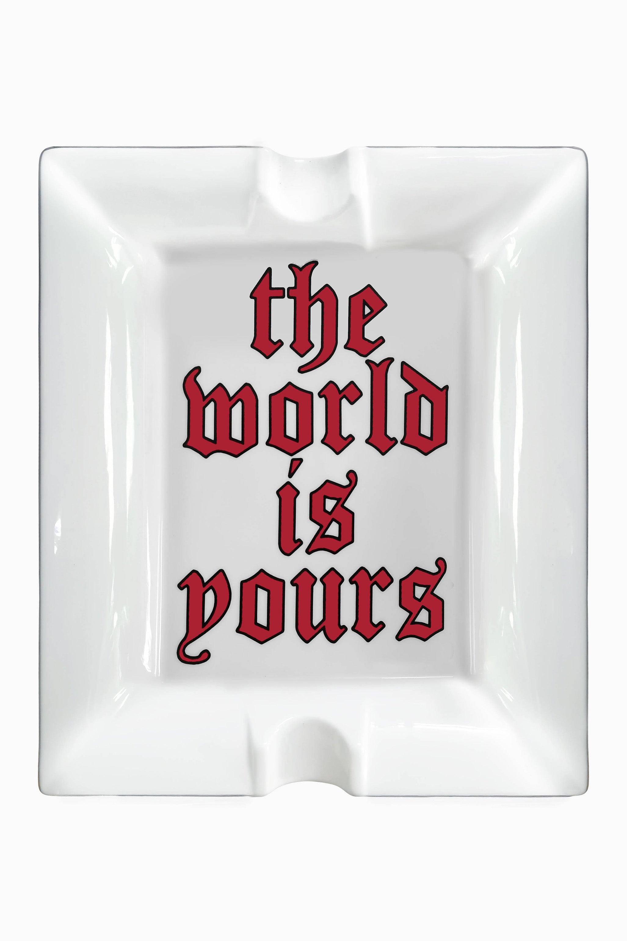 OBJECTS ARE BY x NAS Bone-Free China Ashtray (The World Is Yours)