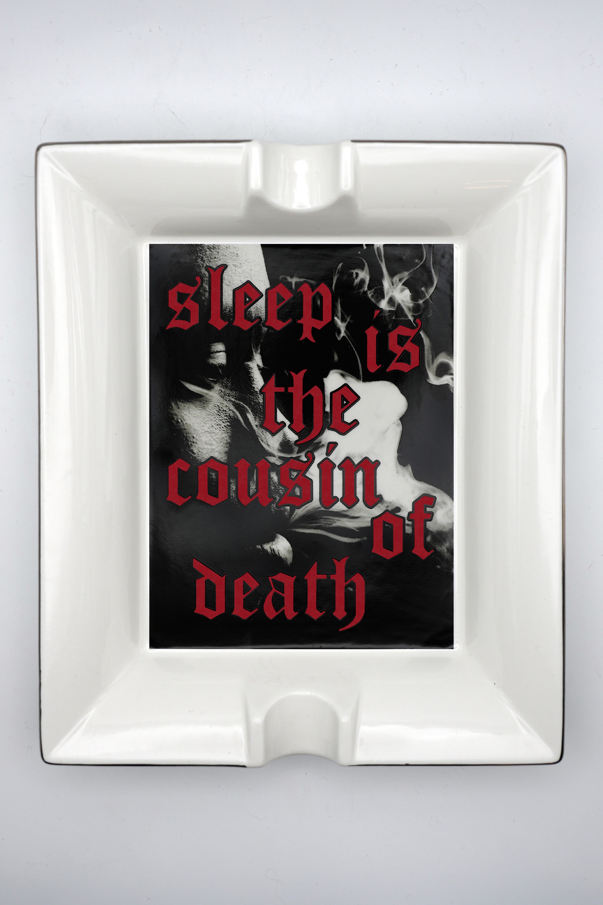 OBJECTS ARE BY x NAS Bone-Free China Ashtray (Sleep Is The Cousin Of Death)