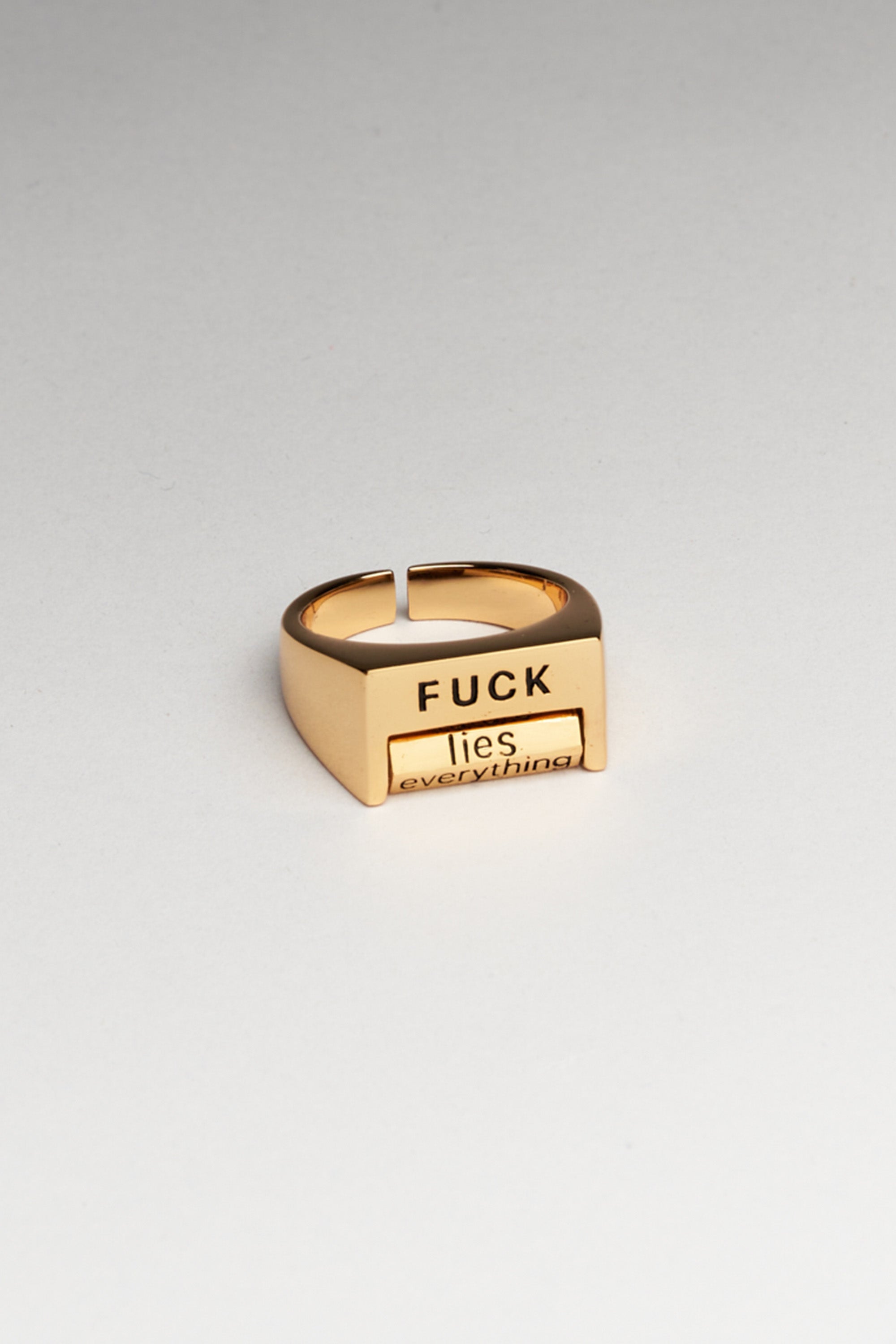 Fuck the World ring - Silver