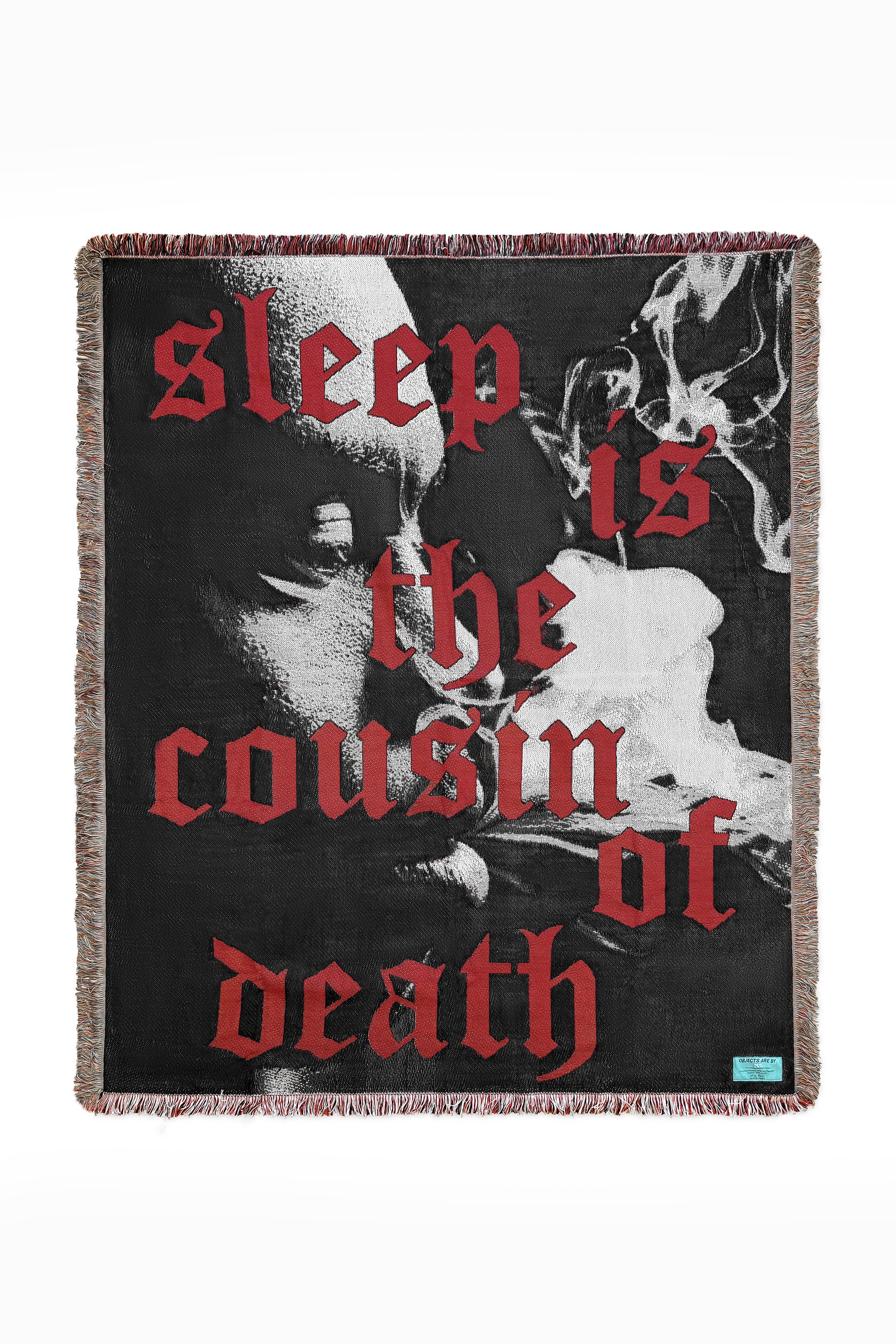 OBJECTS ARE BY x NAS Jacquard Blanket (Sleep Is The Cousin Of Death)